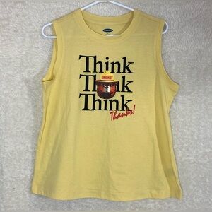 2/$15 Old Navy Smoky the Bear ‘Think Think Think’ Yellow Tank Size M  50/50